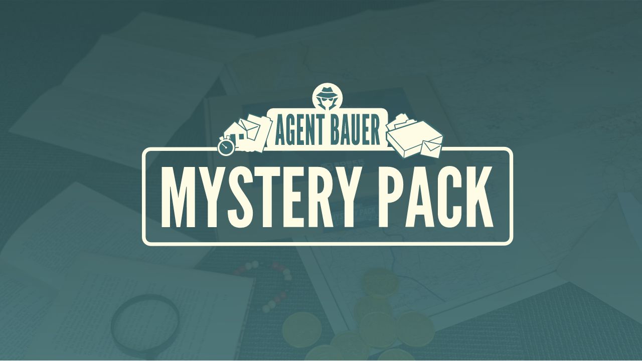 En bild med Agent Bauer Mystery Pack logotyp
