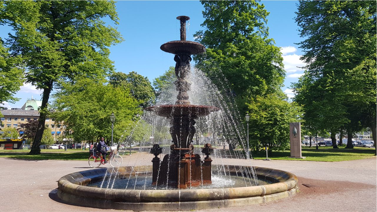 Fontänen i Rådhusparken i Jönköping